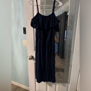 Old Navy navy blue off shoulder maxi dress